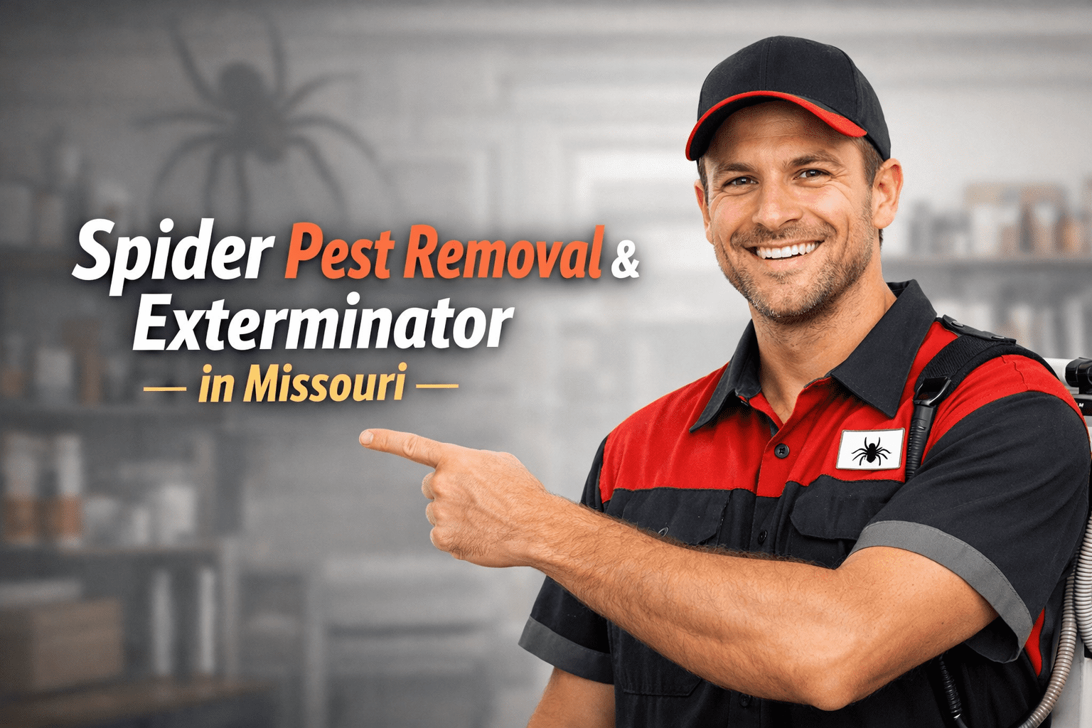 Spider pest removal and exterminator team in Missouri